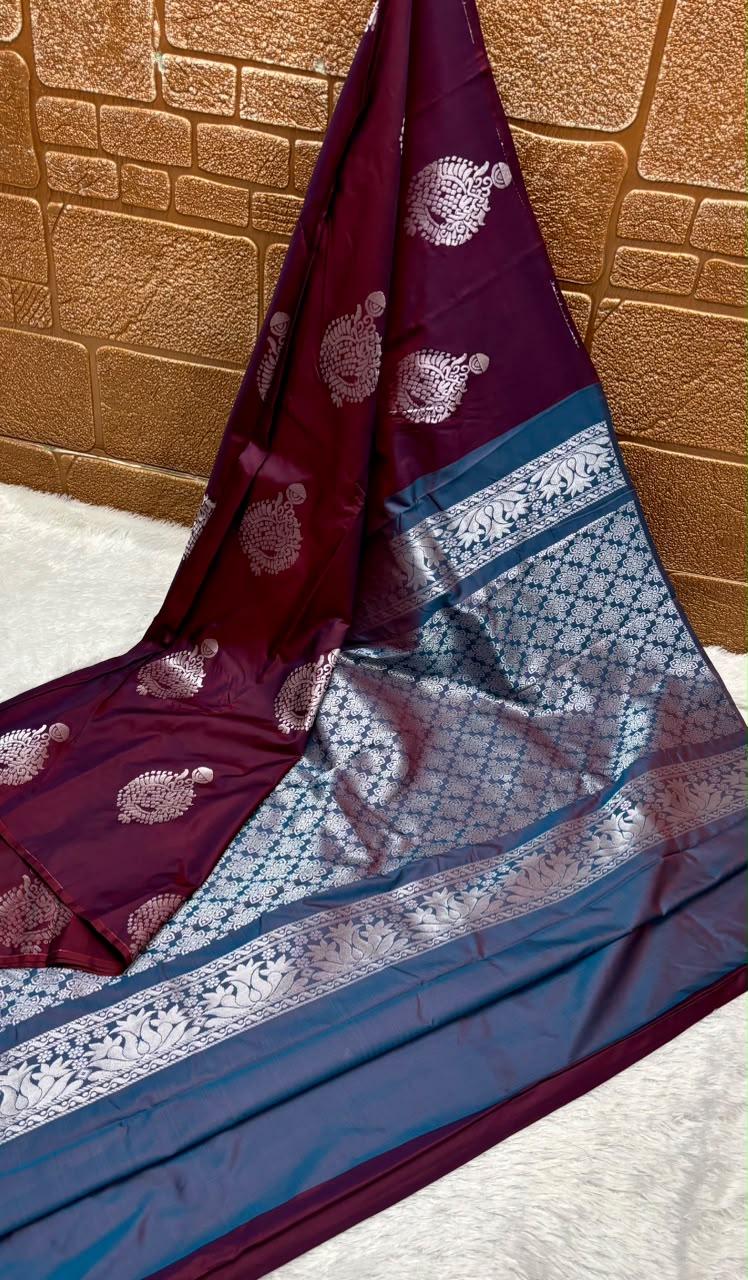 Soft Kanchi Zari Buttas Silk Saree